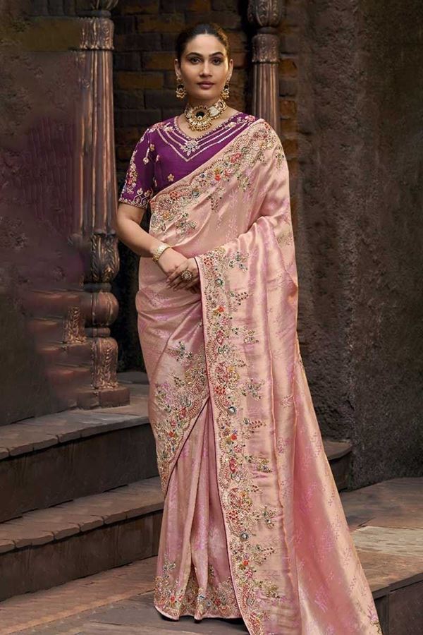 Picture of Classy Viscose Tissue Designer Saree for Party, Festivals, Engagement, and Reception
