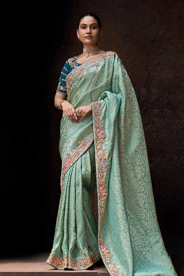 Picture of Pretty Viscose Tissue Designer Saree for Party, Festivals, Engagement, and Reception