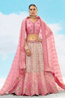 Picture of Outstanding Pink Designer Wedding Lehenga Choli for Engagement, Wedding, Sangeet, Party, and Reception
