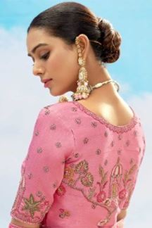 Picture of Outstanding Pink Designer Wedding Lehenga Choli for Engagement, Wedding, Sangeet, Party, and Reception