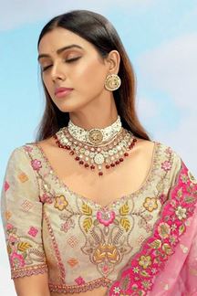 Picture of Creative Cream Designer Wedding Lehenga Choli for Engagement, Wedding, Sangeet, Party, and Reception