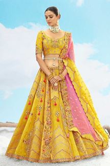 Picture of Mesmerizing Yellow Designer Wedding Lehenga Choli for Haldi, Wedding, Sangeet, Party, and Reception