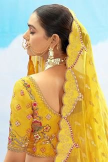 Picture of Mesmerizing Yellow Designer Wedding Lehenga Choli for Haldi, Wedding, Sangeet, Party, and Reception