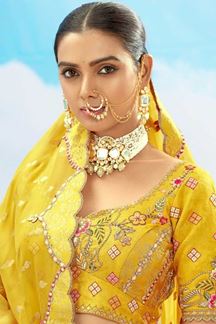 Picture of Mesmerizing Yellow Designer Wedding Lehenga Choli for Haldi, Wedding, Sangeet, Party, and Reception