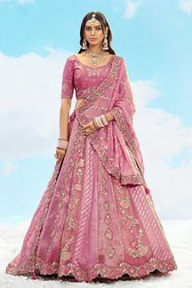Picture of Striking Pink Designer Wedding Lehenga Choli for Wedding, Sangeet, Party, and Reception