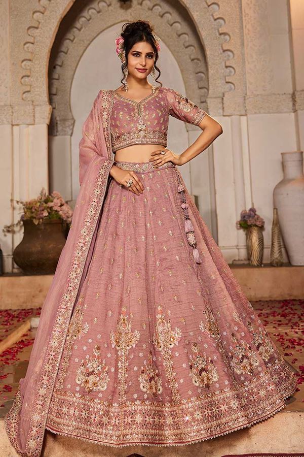 Picture of Exquisite Pink Designer Bridal Lehenga Choli for Engagement, Sangeet, Wedding, and Reception