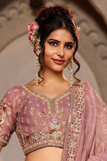 Picture of Exquisite Pink Designer Bridal Lehenga Choli for Engagement, Sangeet, Wedding, and Reception
