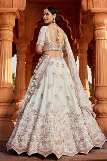 Picture of Ethnic Lime Green Designer Wedding Lehenga Choli for Engagement and Reception