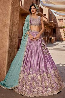 Picture of Trendy Lavender Designer Indo-Western Lehenga Choli for Engagement, Sangeet, and Reception