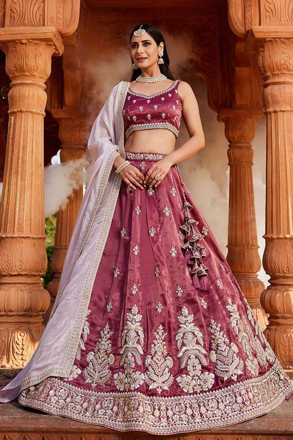 Picture of Creative Burgundy Designer Indo-Western Lehenga Choli for Engagement, Wedding, Sangeet, Reception, and Party