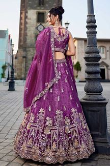 Picture of Artistic Burgundy Designer Indo-Western Lehenga Choli for Wedding, Sangeet, Party, and Reception