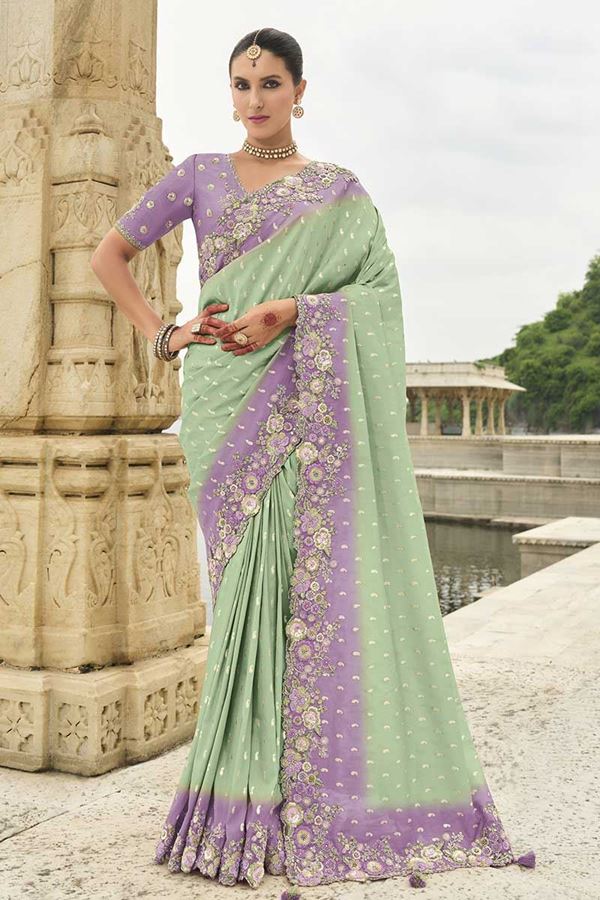Picture of Classy Viscose Tissue Silk Designer Saree for Party, Sangeet, and Engagement