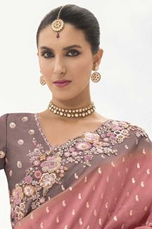 Picture of Pretty Viscose Tissue Silk Designer Saree for Party, Sangeet, and Engagement