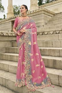 Picture of Irresistible Viscose Tissue Silk Designer Saree for Party, Sangeet, and Engagement