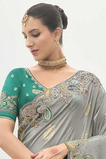 Picture of Lovely Viscose Tissue Silk Designer Saree for Party and Sangeet