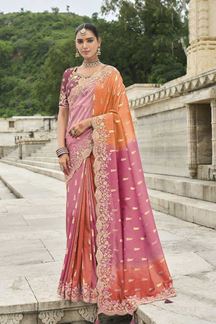 Picture of Exuberant Viscose Tissue Silk Designer Saree for Party, Sangeet, and Engagement