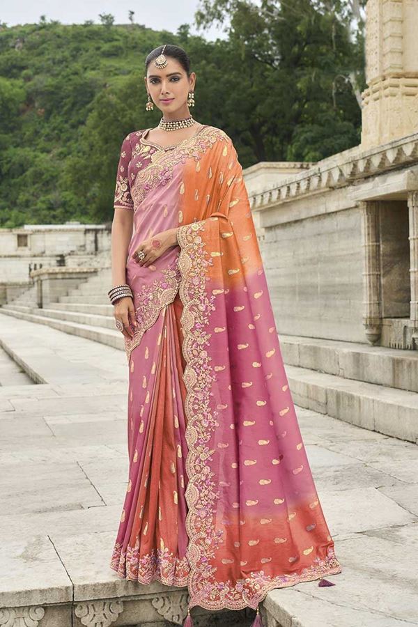 Picture of Exuberant Viscose Tissue Silk Designer Saree for Party, Sangeet, and Engagement
