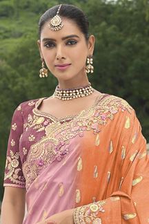 Picture of Exuberant Viscose Tissue Silk Designer Saree for Party, Sangeet, and Engagement