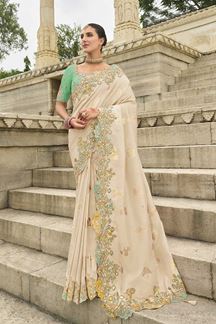 Picture of Appealing Viscose Tissue Silk Designer Saree for Party, Sangeet, Festivals, and Engagement