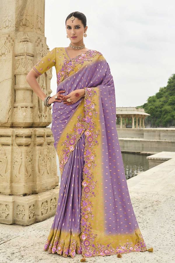 Picture of Flawless Viscose Tissue Silk Designer Saree for Party, Sangeet, Festivals, Engagement, and Reception