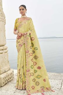 Picture of Gorgeous Viscose Tissue Silk Designer Saree for Party, Sangeet, Festivals, Engagement, and Reception