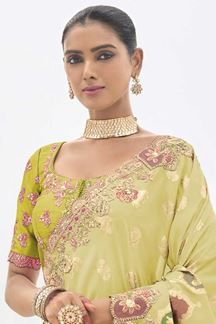 Picture of Gorgeous Viscose Tissue Silk Designer Saree for Party, Sangeet, Festivals, Engagement, and Reception