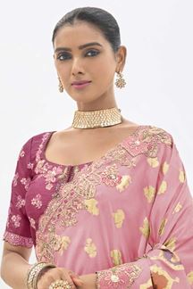 Picture of Astounding Viscose Tissue Silk Designer Saree for Party, Sangeet, Festivals, Engagement, and Reception