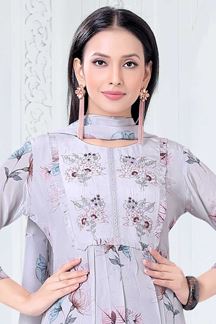 Picture of Classy Off-White Designer Straight Cut Suit for Party, Sangeet, and Festivals