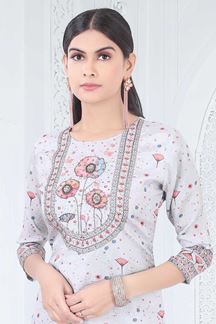 Picture of Irresistible Light Blue Designer Straight Cut Suit for Party, Sangeet, and Festivals