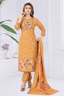 Picture of Lovely Yellow Designer Straight Cut Suit for Haldi, Party, Sangeet, and Festivals