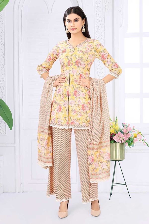 Picture of Appealing Multi Designer Palazzo Suit for Party, Sangeet, and Festivals