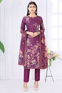 Picture of Magnificent Wine Designer Straight Cut Suit for Party, Sangeet, and Festivals