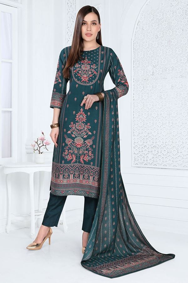 Picture of Mesmerizing Teal Designer Straight Cut Suit for Party, Sangeet, and Festivals