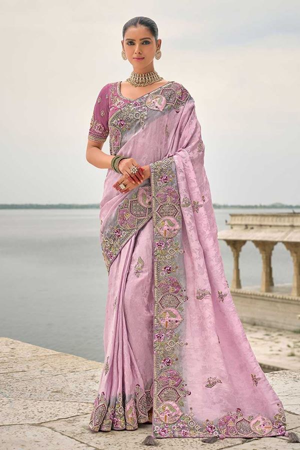 Picture of Royal Dola Silk Designer Saree for Engagement, Reception, Sangeet, and Parties