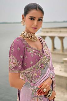 Picture of Royal Dola Silk Designer Saree for Engagement, Reception, Sangeet, and Parties
