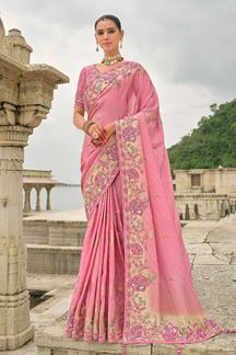 Picture of  Ethnic Dola Silk Designer Saree for Engagement, Reception, Sangeet, and Parties