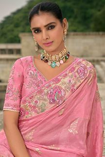 Picture of  Ethnic Dola Silk Designer Saree for Engagement, Reception, Sangeet, and Parties