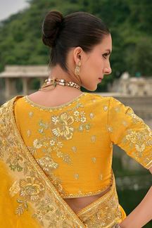Picture of  Captivating Dola Silk Designer Saree for Haldi, Reception, Sangeet, and Parties