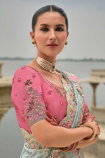 Picture of  Charismatic Dola Silk Designer Saree for Haldi, Reception, Sangeet, and Parties