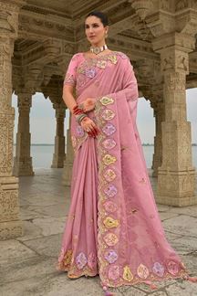 Picture of  Spectacular Dola Silk Designer Saree for Engagement, Reception, Sangeet, and Parties
