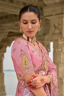 Picture of  Spectacular Dola Silk Designer Saree for Engagement, Reception, Sangeet, and Parties