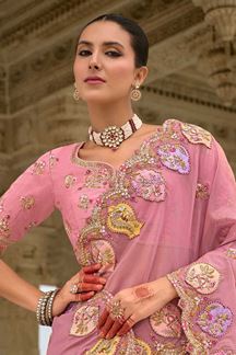 Picture of  Spectacular Dola Silk Designer Saree for Engagement, Reception, Sangeet, and Parties