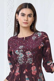 Picture of Charming Brown Designer Straight Cut Suit for Party, Sangeet, and Festivals