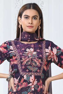 Picture of Captivating Purple Designer Palazzo Suit for Sangeet, Party and Festivals