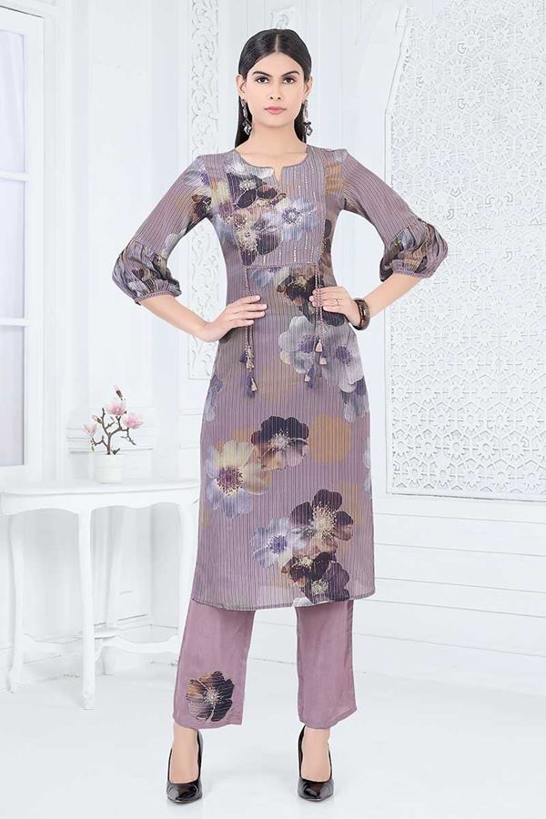Picture of Mesmerizing Lilac Designer Kurtis for Party, Sangeet, and Festivals