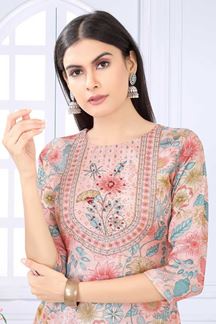 Picture of Gorgeous Peach Designer Kurtis for Party, Sangeet, and Festivals