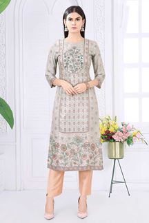 Picture of Glorious Grey Designer Kurtis for Party, Sangeet, and Festivals