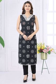 Picture of Beautiful Black Designer Kurtis for Party