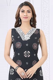 Picture of Beautiful Black Designer Kurtis for Party