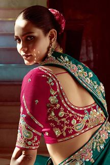 Picture of Ethnic Pure Silk Designer Saree for Wedding, Engagement, and Reception